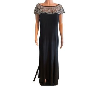 R&M‎ Richards Vintage gown, size 16, Made in USA. Black dress, royalty, elegant